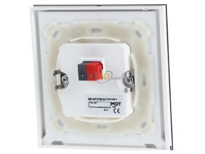 Back view MDT BE-GT2TW.01 EIB/KNX Glass Push Button II Smart with temperature sensor, White, 
