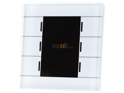 Frontansicht MDT BE-GT2TW.02 EIB/KNX Glastaster mit 6 Sensorflchen mit Farbdisplay und Temperatursensor, Wei, 