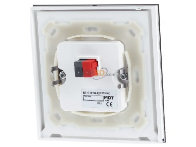 Back view MDT BE-GT2TW.02 EIB/KNX Glass Push Button II Smart with temperature sensor, White, 
