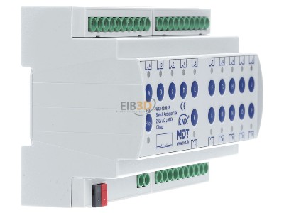 Ansicht links MDT AKS-1616.03 EIB/KNX Schaltaktor 16-fach, 8TE, REG, 16A, 230VAC, C-Last, Standard, 140F, 