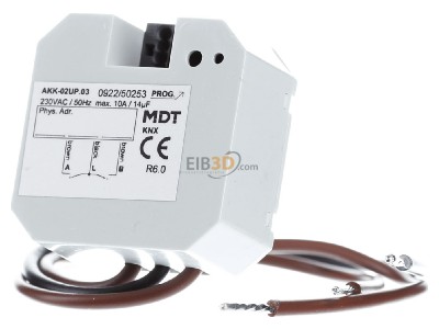 Front view MDT AKK-02UP.03 EIB/KNX Switch Actuator 2-fold, flush mounted, 10A, 14, 2ECG, 230VAC, Compact, 
