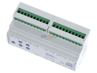 Ansicht oben vorne MDT AKK-1616.03 KNX/EIB Schaltaktor 16-fach, 8TE, REG, 16A, 70, 10EVG, 230VAC, Kompakt, 