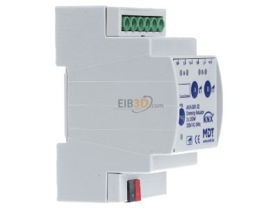 Ansicht links MDT AKD-0201.02 EIB/KNX Dimmaktor 2-fach, 4TE, REG, 250W, 230VAC mit Wirkleistungsmessung - 