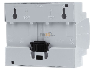 Back view MDT AKD-0401.02 EIB/KNX Dimming Actuator 4-fold, 6SU MDRC, 250W, 230VAC, measurement - 

