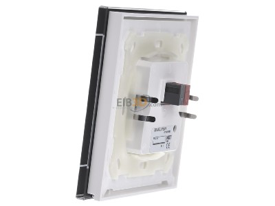 View on the right MDT BE-GTL1TS.01 EIB, KNX, Glass Push Button II Lite 1-fold, RGBW, neutral, with temperature sensor, Black - 
