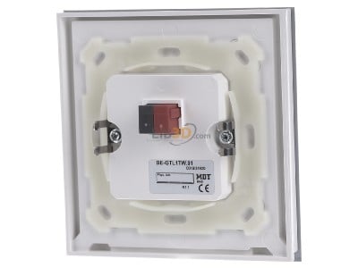 Back view MDT BE-GTL1TW.01 EIB, KNX, Glass Push Button II Lite 1-fold, RGBW, neutral, with temperature sensor, White - 
