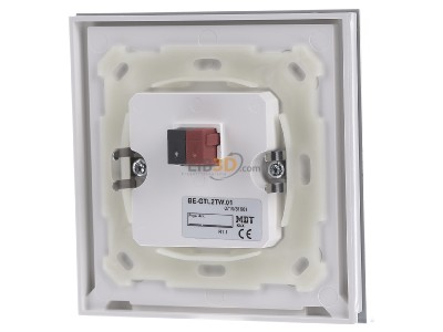 Back view MDT BE-GTL2TW.01 EIB, KNX, Glass Push Button II Lite 2-fold, RGBW, neutral, with temperature sensor, White - 
