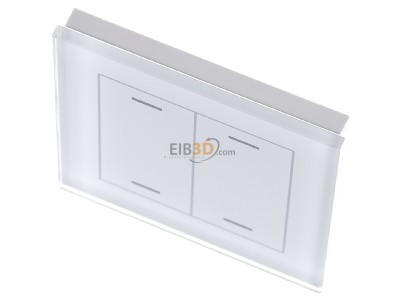 Ansicht oben vorne MDT BE-GTL2TW.01 EIB, KNX, Glastaster II Light 2-fach, RGBW, mit Temperatursensor, Wei, Neutral - 