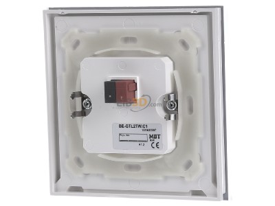 Ansicht hinten MDT BE-GTL2TW.C1 EIB, KNX, Glastaster II Light 2-fach, RGBW, mit Temperatursensor, Wei, Jalousie, Schalten - 