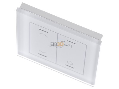 Ansicht oben vorne MDT BE-GTL2TW.C1 EIB, KNX, Glastaster II Light 2-fach, RGBW, mit Temperatursensor, Wei, Jalousie, Schalten - 