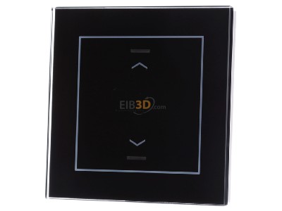 Front view MDT BE-GTL10S.A1 EIB, KNX, Glass Push Button II Lite 1-fold, RGBW, blinds, Black - 
