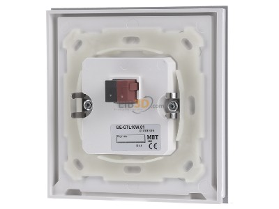 Back view MDT BE-GTL10W.01 EIB, KNX, Glass Push Button II Lite 1-fold, RGBW, neutral, White - 
