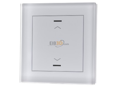 Front view MDT BE-GTL10W.A1 EIB, KNX, Glass Push Button II Lite 1-fold, RGBW, blinds, White - 
