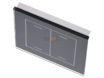 View up front MDT BE-GTL20S.01 EIB, KNX, Glass Push Button II Lite 2-fold, RGBW, neutral, Black - 
