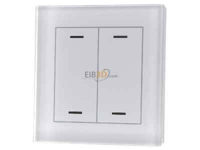 Frontansicht MDT BE-GTL20W.01 EIB, KNX, Glastaster II Light 2-fach, RGBW, Wei, Neutral - 