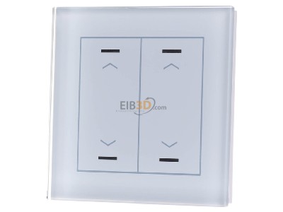 Front view MDT BE-GTL20W.A1 EIB, KNX, Glass Push Button II Lite 2-fold, RGBW, blinds, White - 
