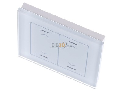 Ansicht oben vorne MDT BE-GTL20W.A1 EIB, KNX, Glastaster II Light 2-fach, RGBW, Wei, Jalousie - 