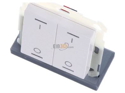 Ansicht oben vorne MDT BE-TAL55T2.B1 EIB, KNX, Taster Light 55 2-fach, RGBW, mit Temperatursensor, Reinwei glnzend, Schalten - 