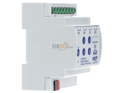 Ansicht links MDT AKS-0410.03 EIB, KNX, Schaltaktor 4-fach, 4TE, REG, 10A, 230VAC, C-Last, Standard, 140F, 