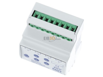 View up front MDT AKS-0410.03 EIB, KNX, Switch Actuator 4-fold, 4SU MDRC, 10A, 230VAC, C-load, standard, 140F, 
