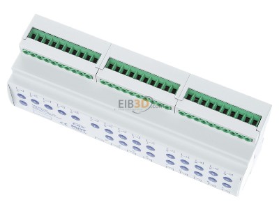 Ansicht oben vorne MDT AKS-2416.03 EIB, KNX, Schaltaktor 24-fach, 12TE, REG, 16A, 230VAC, C-Last, Standard, 140F, 