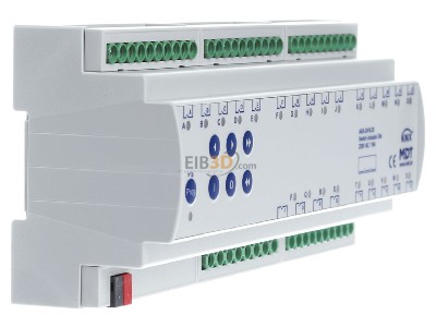 Ansicht links MDT AKK-2416.03 EIB, KNX, Schaltaktor 24-fach, 12TE, REG, 16A, 230VAC, Kompakt, 70, 10EVG, 