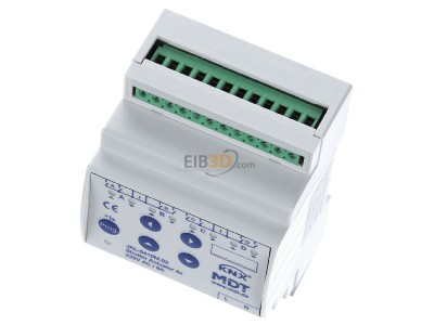 View up front MDT JAL-0410M.02 EIB, KNX, Shutter Actuator 4-fold, 4SU MDRC, 10A, 230VAC with travel time measurement, 
