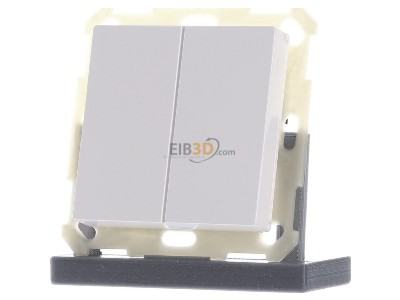 Front view MDT BE-TAL55B2.01 EIB, KNX, Push Button Lite 55 2-fold, Basic, neutral, White glossy finish, 
