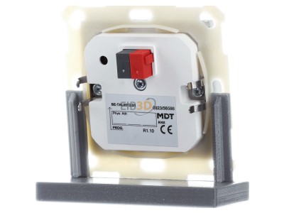 Back view MDT BE-TAL55T2.D1 EIB, KNX, Push Button Lite 55 2-fold, RGBW,white glossy finish,Version UP/DOWN (R)+I/O symbol (L),temp.sensor, 
