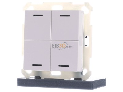 Front view MDT BE-TAL55T4.01 EIB, KNX, Push Button Lite 55 4-fold, RGBW, neutral, with temperature sensor, White glossy finish, 

