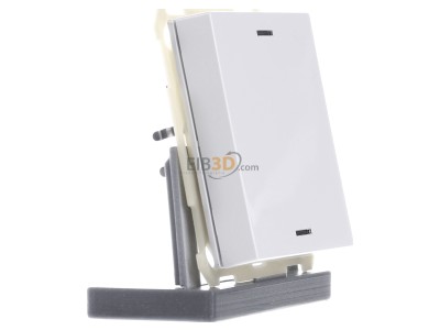 View on the left MDT BE-TAL6301.01 EIB, KNX, Push Button Lite 63 1-fold, RGBW, neutral, Studio white glossy finish, 
