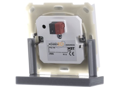 Back view MDT BE-TAL6301.01 EIB, KNX, Push Button Lite 63 1-fold, RGBW, neutral, Studio white glossy finish, 
