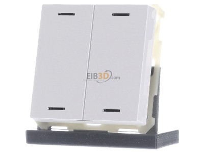 Front view MDT BE-TAL6302.01 EIB, KNX, Push Button Lite 63 2-fold, RGBW, neutral, Studio white glossy finish, 
