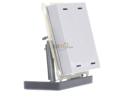 View on the left MDT BE-TAL6302.01 EIB, KNX, Push Button Lite 63 2-fold, RGBW, neutral, Studio white glossy finish, 
