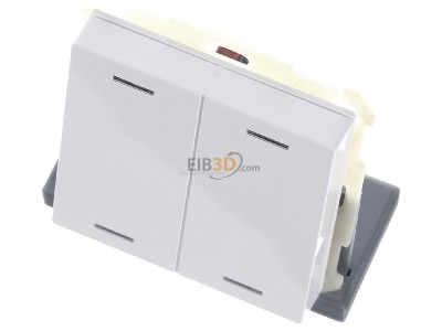 View up front MDT BE-TAL6302.01 EIB, KNX, Push Button Lite 63 2-fold, RGBW, neutral, Studio white glossy finish, 
