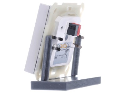 View on the right MDT BE-TAL63T2.01 EIB, KNX, Push Button Lite 63 2-fold, RGBW, neutral, with temperature sensor, Studio white glossy finish, 
