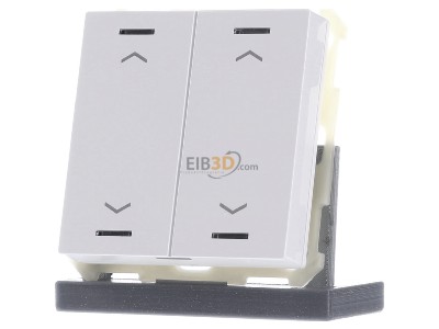 Front view MDT BE-TAL6302.A1 EIB, KNX, Push Button Lite 63 2-fold, RGBW, blinds, Studio white glossy finish, 
