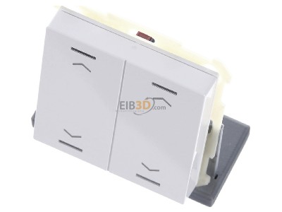 View up front MDT BE-TAL6302.A1 EIB, KNX, Push Button Lite 63 2-fold, RGBW, blinds, Studio white glossy finish, 
