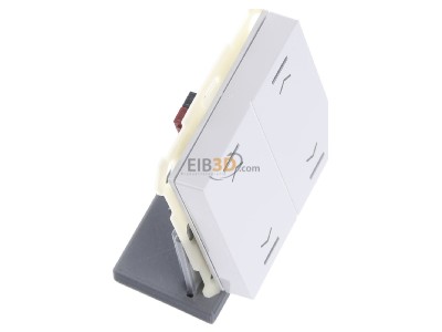 View top left MDT BE-TAL6302.A1 EIB, KNX, Push Button Lite 63 2-fold, RGBW, blinds, Studio white glossy finish, 
