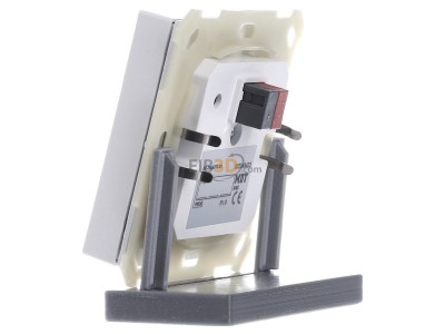 View on the right MDT BE-TAL63T2.B1 EIB, KNX, Push Button Lite 63 2-fold, RGBW, switch, with temperature sensor, Studio white glossy finish, 
