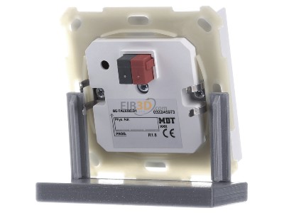 Back view MDT BE-TAL6302.D1 EIB, KNX, Push Button Lite 63 2-fold, RGBW, switch and blinds, Studio white glossy finish, 

