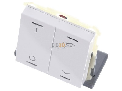 View up front MDT BE-TAL6302.D1 EIB, KNX, Push Button Lite 63 2-fold, RGBW, switch and blinds, Studio white glossy finish, 
