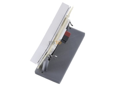 View top right MDT BE-TAL6302.D1 EIB, KNX, Push Button Lite 63 2-fold, RGBW, switch and blinds, Studio white glossy finish, 
