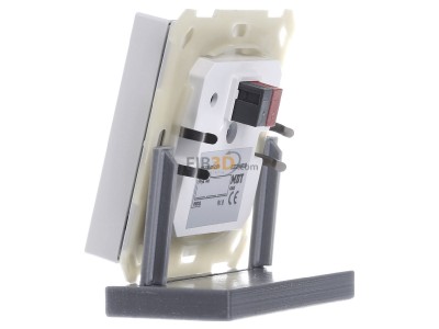View on the right MDT BE-TAL63T2.D1 EIB, KNX, Push Button Lite 63 2-fold, RGBW, switch and blinds, with temperature sensor, Studio white glossy finish, 
