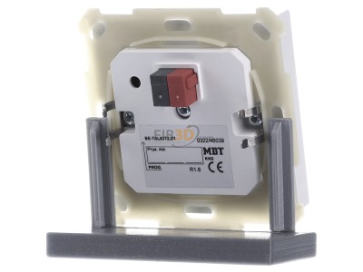 Back view MDT BE-TAL63T2.D1 EIB, KNX, Push Button Lite 63 2-fold, RGBW, switch and blinds, with temperature sensor, Studio white glossy finish, 
