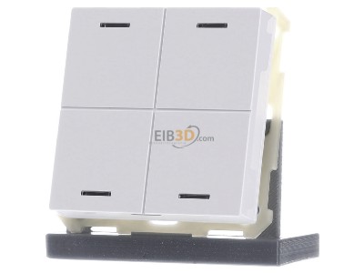 Front view MDT BE-TAL6304.01 EIB, KNX, Push Button Lite 63 4-fold, RGBW, neutral, Studio white glossy finish, 

