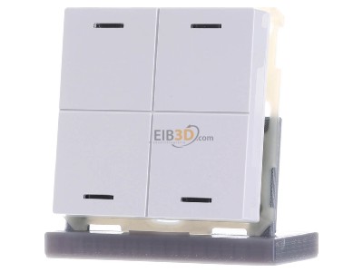 Front view MDT BE-TAL63T4.01 EIB, KNX, Push Button Lite 63 4-fold, RGBW, neutral, with temperature sensor, Studio white glossy finish, 
