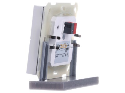 View on the right MDT BE-TAL63T4.01 EIB, KNX, Push Button Lite 63 4-fold, RGBW, neutral, with temperature sensor, Studio white glossy finish, 
