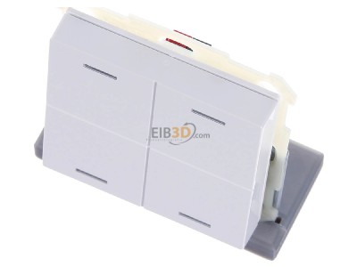 View up front MDT BE-TAL63T4.01 EIB, KNX, Push Button Lite 63 4-fold, RGBW, neutral, with temperature sensor, Studio white glossy finish, 
