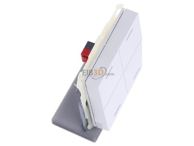 View top left MDT BE-TAL63T4.01 EIB, KNX, Push Button Lite 63 4-fold, RGBW, neutral, with temperature sensor, Studio white glossy finish, 
